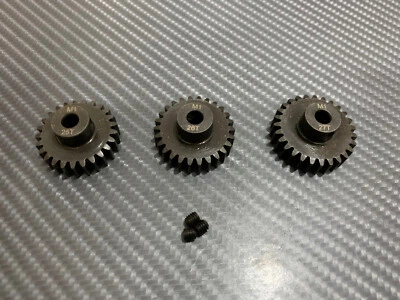 BRUSHLESS RC Mod 1 M1 25T 26T 27T 5mm Steel Pinion Gear Fits M1 Spur Gear Castle 1/8 Motor