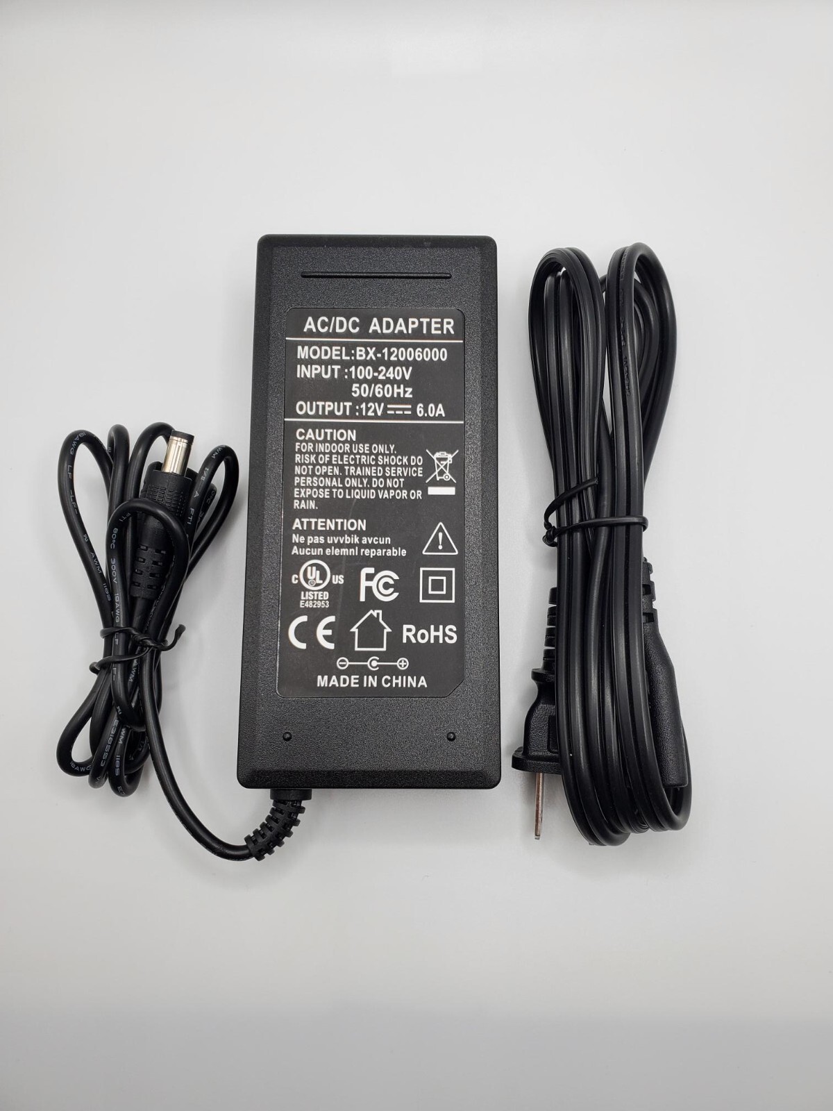 AC/DC 12V Adapter Model BX1200 Input 100240V 50/60Hz 3.0A, 5.0A, 6.0A eBay