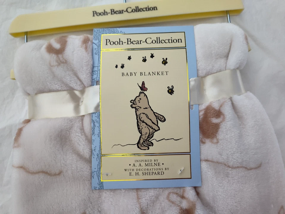 Winnie The Pooh Bear Collection Piglet Baby Blanket Soft Pink Beige Classic NWT - Image 4 of 4