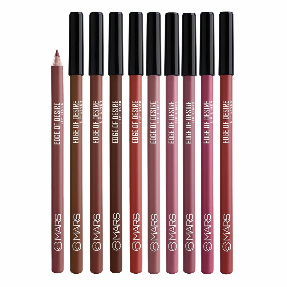 MARS Matte Lip Liner Set of 10 |One Swipe Smooth Application | Set