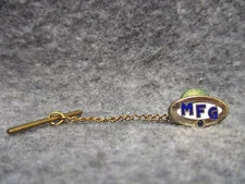 Masonic Lodge Masons Tie Tack Pin MFG Gold Filled w/ Saphire Stone