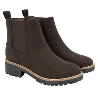 Kensie Kayla Ladies' Chelsea Faux Suede Boot, Brown, Size 6
