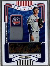 Brody Brecht 2024 USA Baseball Stars and Stripes Patch Material Auto Gold  /50