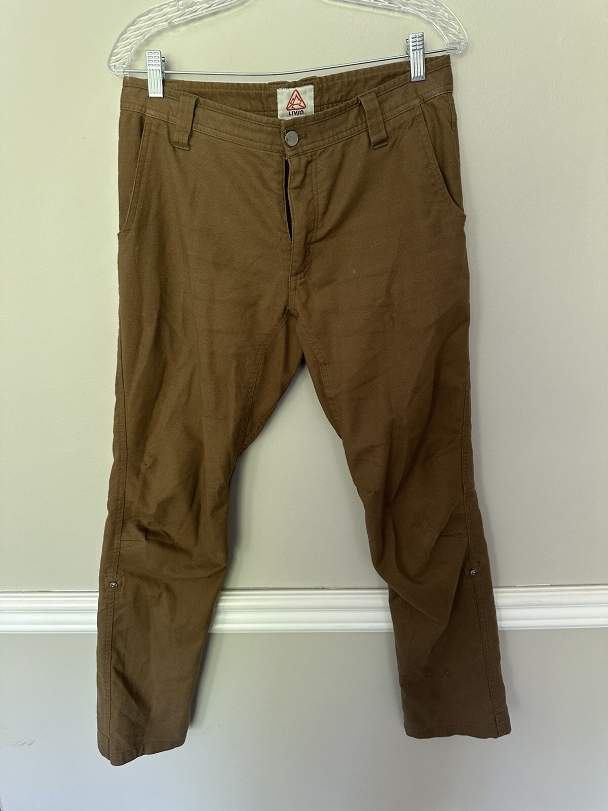 LIVSN Men's Flex Canvas Pants Size 30x30 L Hiking Outdoor Roll Tab