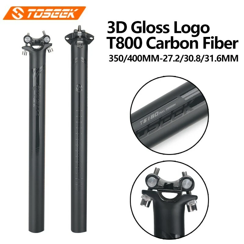 TOSEEK Carbon Fiber Mountain BIke Seatpost Road Bike Tube 27.2