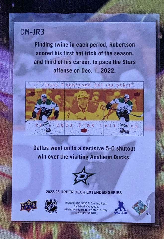 JASON ROBERTSON 2022-23 Upper Deck Extended Series RIGHT PUZZLE card #CM-JR3 - Image 2 of 2