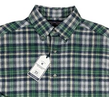 Men's ROUNDTREE YORKE Green  Plaid Portuguese Flannel Shirt XL X-Large NWT NEW
