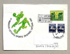 LITHUANIA  AIRMAIL COVER -STAMP  - LIETUVIU SPORTO ZAIDYNES LIETUVA 1991