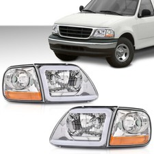Clear Led Drl Headlightscorner Lights Fit For 97-03 Ford F15099-02 Expedition