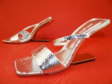 Cult Gaia Rene Pantolette Hoch Sandalen Sandaletten Damen Schuhe Gr.39 Silber