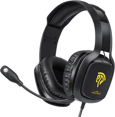 EasySMX bequemer Over-Ear-Kopfhörer, schwarz und gelb