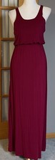 Vtg 80s Lush Women’s Maxi Dress Sz S Red Rayon Racerback Elastic Waist USA Made