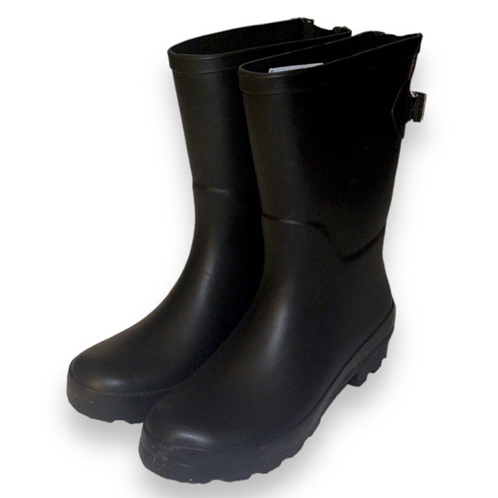 Women's Black Vicki Mid Calf Rain Boots Size 6 by A New Day