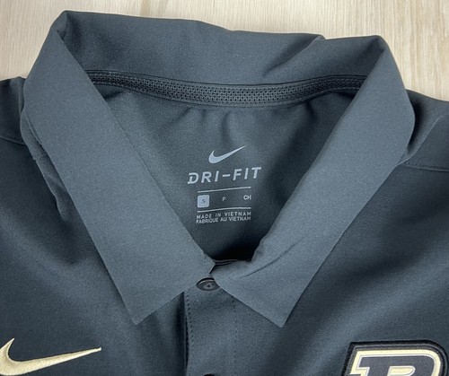Nike Dri Fit Purdue Boilermakers Black Golf Polo T Shirt Size Small Preformance - Picture 5 of 6