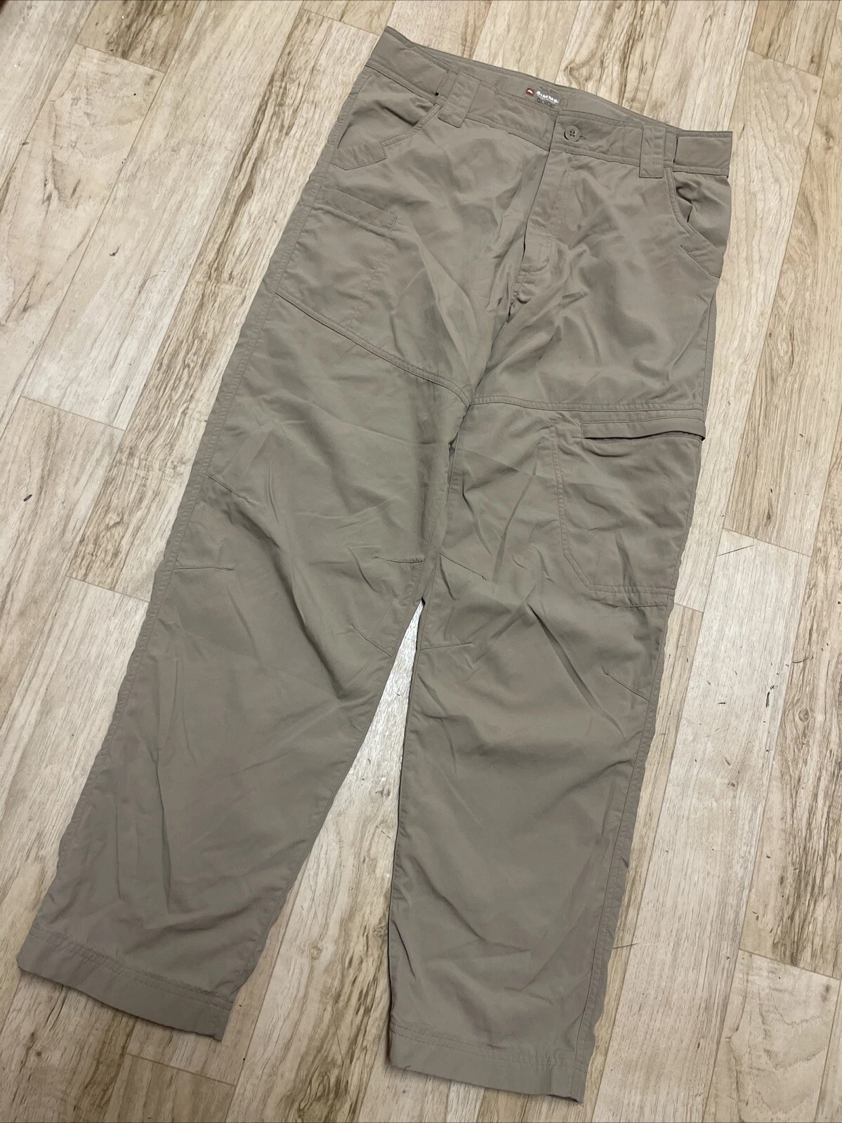 SIMMS Guide Inspect Shield Nylon Fishing Pants Khaki Lightweight Men's Small