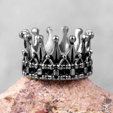 Sculpt Rings King Crown Punk Ring 316L Stainless Steel Unique Men's Jewelry