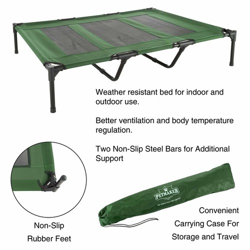 XL Dog Bed Indoor Outdoor Raised Elevated Cot and Travel Case 48 x 35
