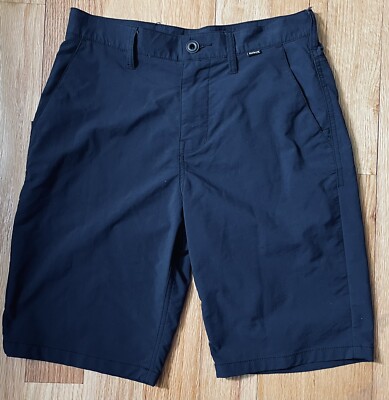 Hurley Nike Dri Fit Mens Size 28 Black Lightweight Shorts Casual Chino  EUC