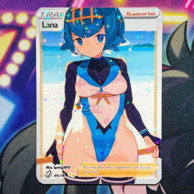 Lana Full Art Pokemon Goddess Story Custom Trading Card Anime Waifu