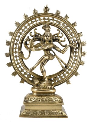 Weißwal Natraj Messing Statue, Nataraja - König der Tänzer Gott Shiva für Dek...