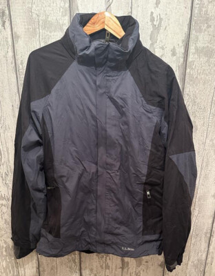 L.L.BEAN ''The Weather Channel'' Polartec Grau Schwarz Mantel Jacke UK S