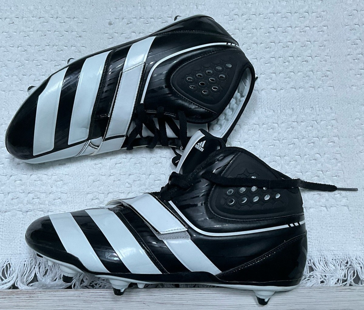 ADIDAS Malice D 3/4 Black White Detachable Football Cleats Mens Size 10 Adidas Malice D Black & White Football Cleats Detachable  main image 3