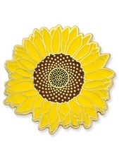 PinMart's Detailed Yellow Sunflower Summer Enamel Lapel Brooch Pin