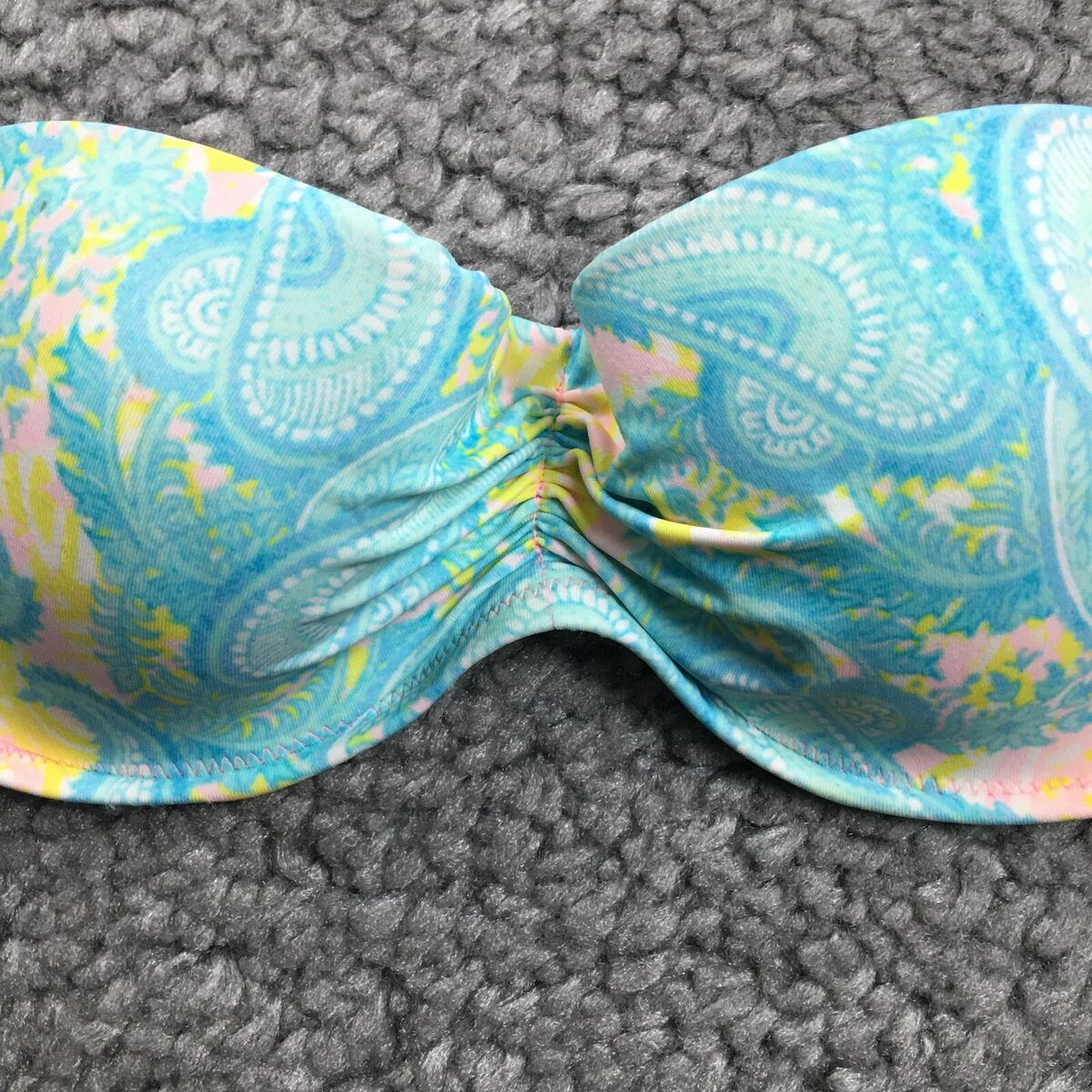 Victoria's Secret Womens Strapless Bikini Top Size 32B Blue Victoria's Secret Womens Strapless Bikini Top Size 32B Blue