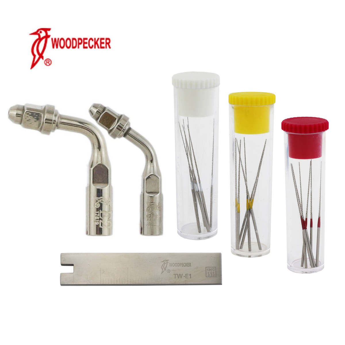 Woodpecker Dental Endodontic U-FILE Kit For Root Canal Cleaning – NITI Tips E1 E2, Fits EMS