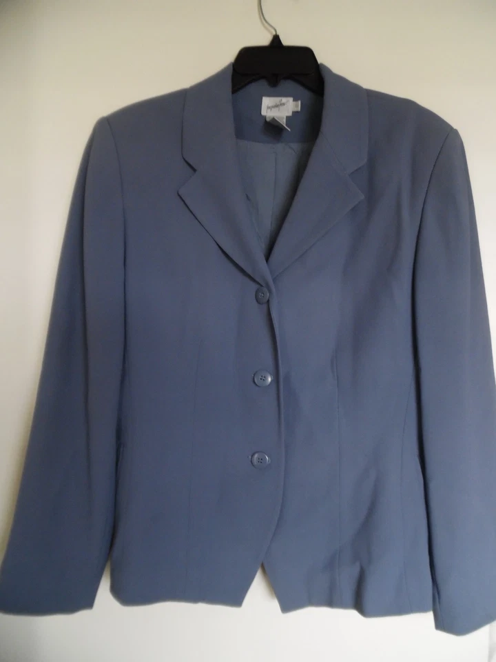 Mujeres Jaqueline Ferrar Forrado Mezcla Acetato Blazer Falda Traje - Talla 10 Foto 2 de 4