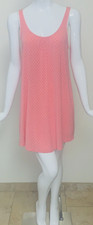 Kate Spade Sleeveless Chemise Nightgown Coral Navy Blue Dot Size Small