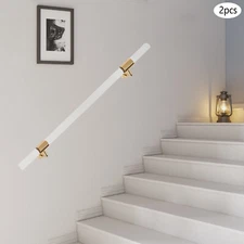 Pair Acrylic Handrail for Indoor Stairs Wall Mount Railing Staircase w/ Mounting
