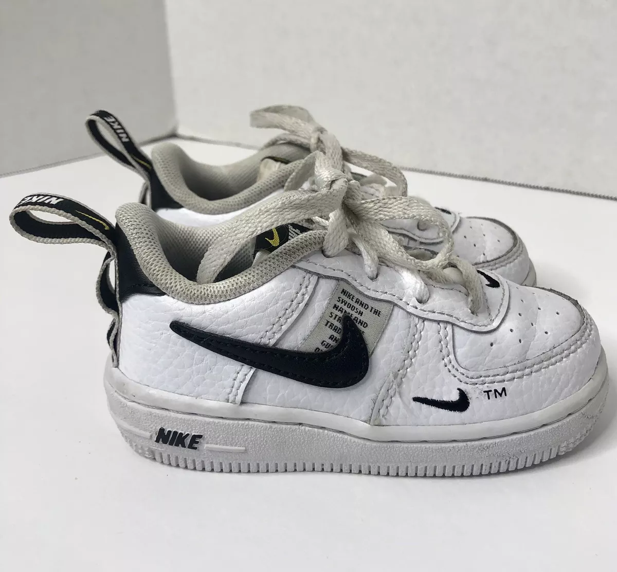 Nike Athletic Baby Shoes Size 6C Air Force 1 LV8 Utility TD AV4273-100  Blk/Wht