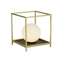 Tischleuchte Tischlampe Klein H: 20,5 Cm In Gold Weiß Metall Glas G9 Blendarm
