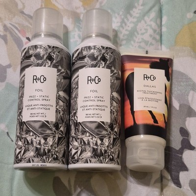 R+Co Foil Frizz + Static Control Spray & Dallas Biotin Thickening Treatment Set