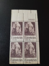 Albert Einstein 15c US Postage Stamp Scott #1774 MNH Plate Block