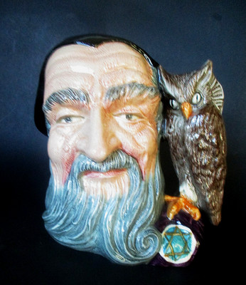 Vintage 1959 Royal Doulton Large 7.5'' Toby Merlin Character Mug Jug #D652 UK