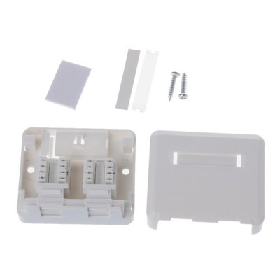 2 Port Ethernet Wall Plate, Keystone Jack Wall Plate with RJ45 Keystone Inline