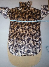 NWT POL Brown And Black Floral Velvet Looking High Low Dress B-32