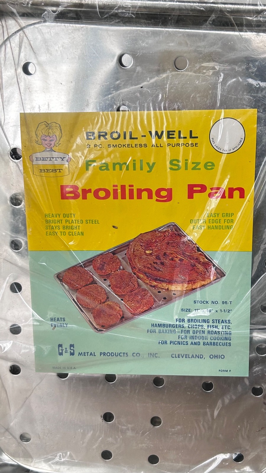 4 Vintage 1950’s Betty Best~Cookie Baking Sheets & Broil Pan~G & S Metal USA~NEW