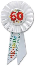 60 & Sensational Rosette of Size 3¼" x 6½" for Birthday - Beistle