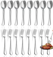 12 Pcs Spoons and Forks Set, Top Food Grade Stainless Steel Forks and Spoons S