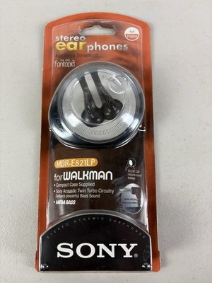 NOS Sony Walkman MDR-E821LP Stereo Earphones Headphones Twin Turbo Fontopia Vtg