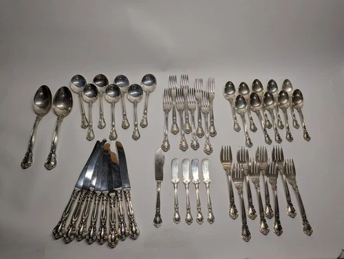 48pc Sterling Silver Flatware Lot Gorham Chantilly Lace Pattern 1472 Grams
