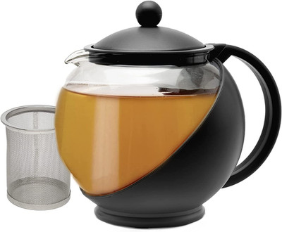 Half Moon Teapot with Removable Infuser, Glass Tea Maker with Reusable Fine Mesh
