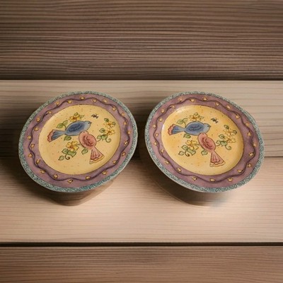 2 SANGO Birds and the Bees 8'' Salad Plates #3042 Sue Zipkin
