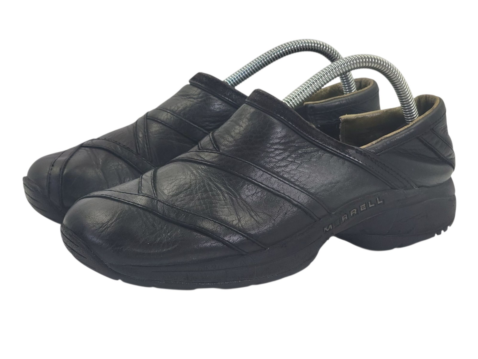 Merrell Primo Patch scarpe donna nere in pelle mulo ammortizzate ad aria taglia 9