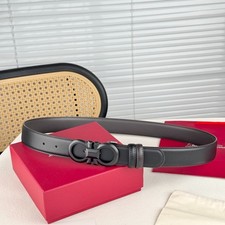 New Salvatore Ferragamo Men Gancini Black/Brown Reversible Belt Black Buckle