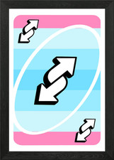 Quadro Uno Reverse Card Bandiera Transgender Incorniciato Wall Art Poster Stampa su Tela