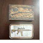 320 Coins 1 oz .999 Fine Copper Bar "Second Amendment" Rifle/Flag Design — photo 1